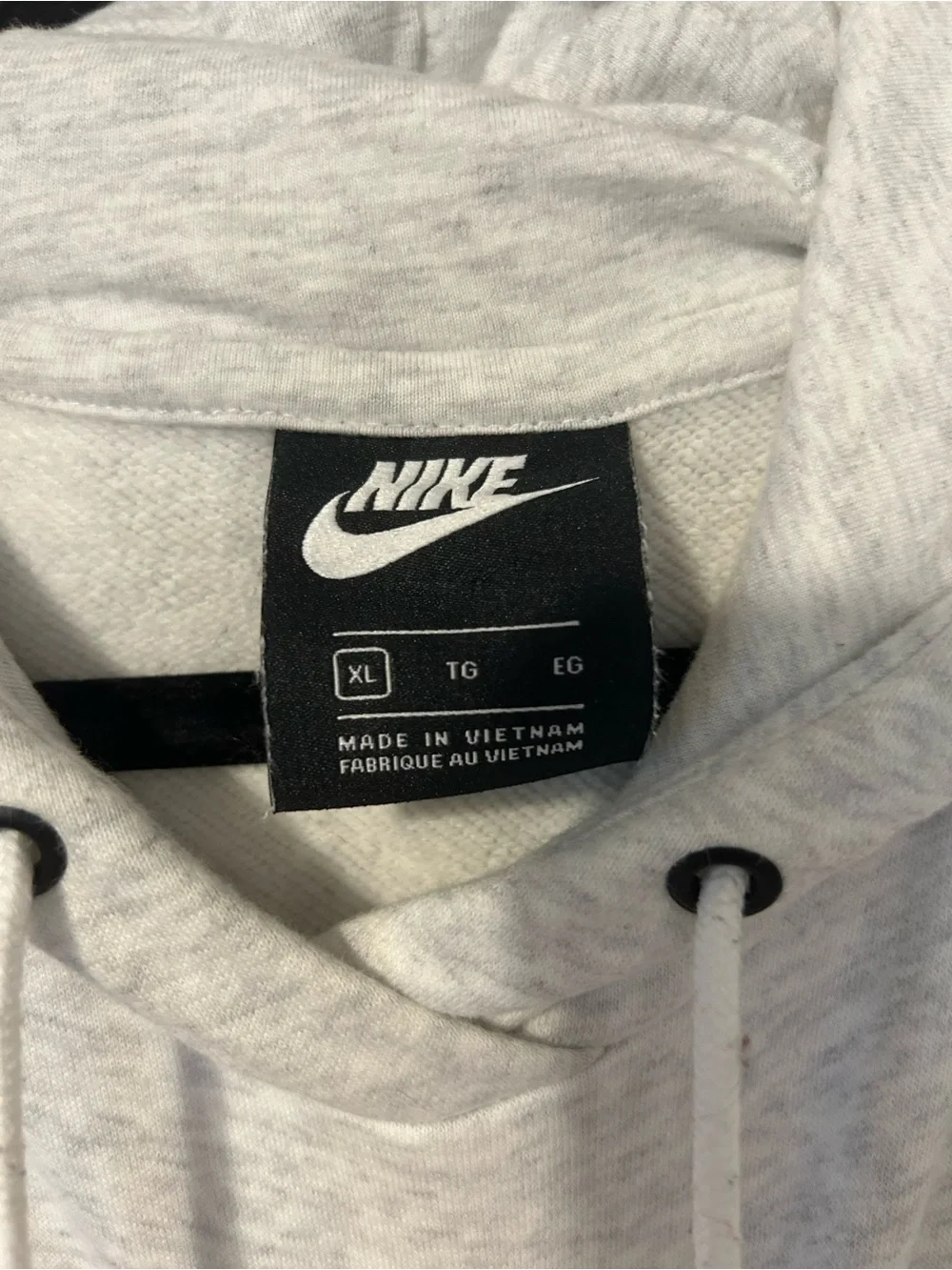 Nike Women’s Heather Light Gray Pullover Hoodie with Black Logo